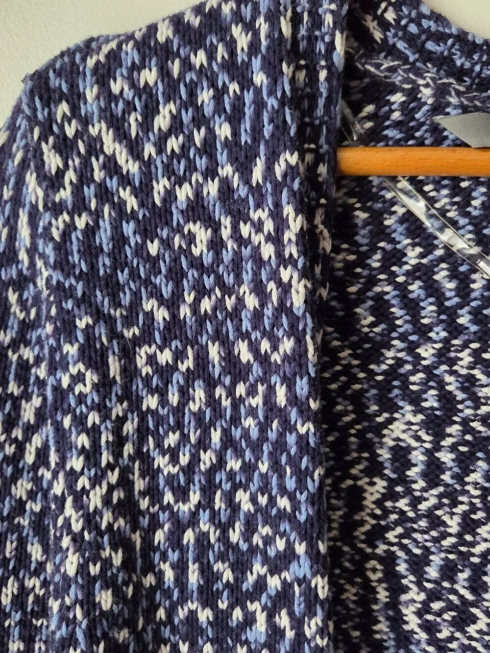 EUC NATURAL REFLECTIONS SOFT COTTON BLEND LONG OPEN CARDIGAN SWEATER SIZE M